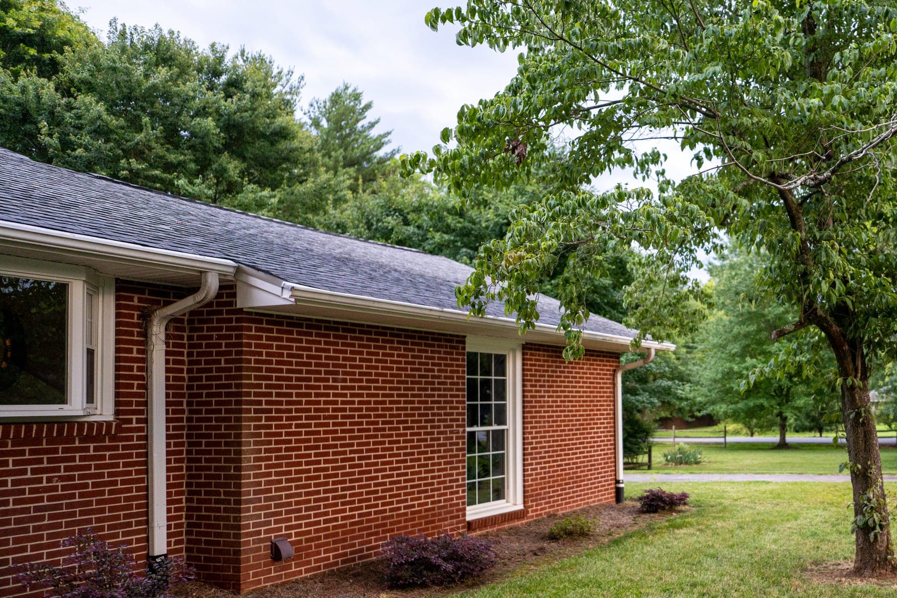 Brick ranch home with a crawl space vent